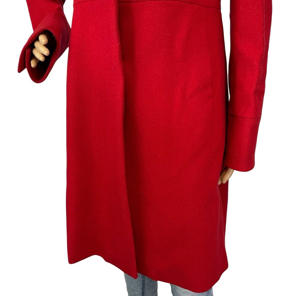 J. Crew Vintage Pure Wool Classic Lady Day Coat Red 86707 Size 6 - Picture 8 of 11